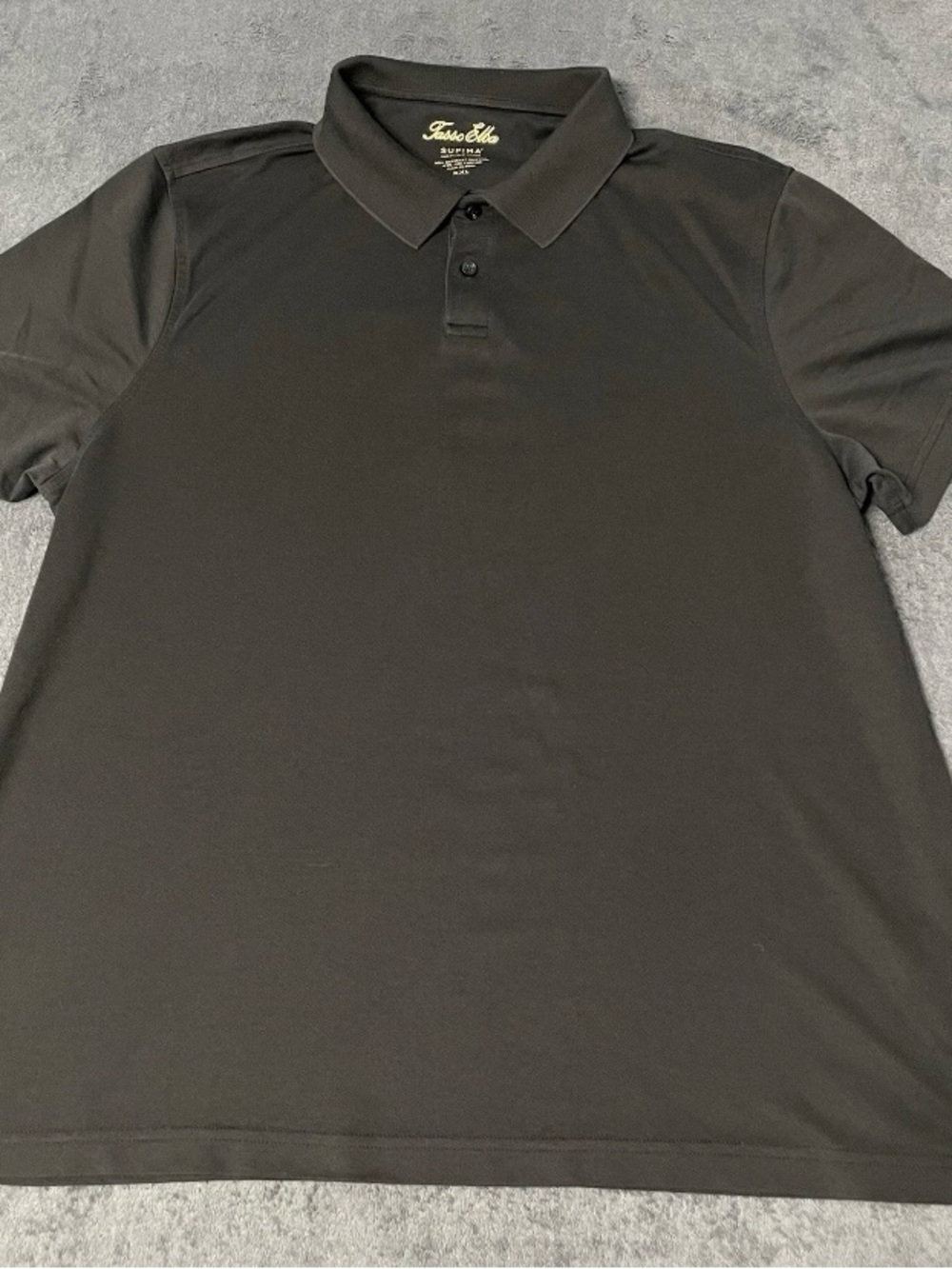 Tasso Elba Polo Shirt Mens XXL Black Supima Cotton Blend Short Sleeve Casual